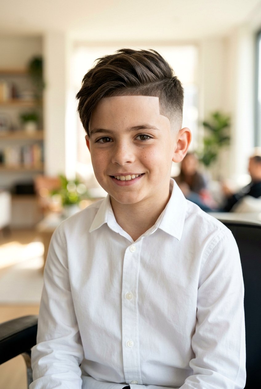 Side Swept Fringe With Line Up - 20 boys haircut with side swept fringe - 20 boys haircut with side swept fringe