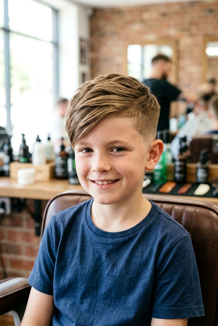 Side Swept Fringe With Low Fade - 20 boys haircut with side swept fringe - 20 boys haircut with side swept fringe
