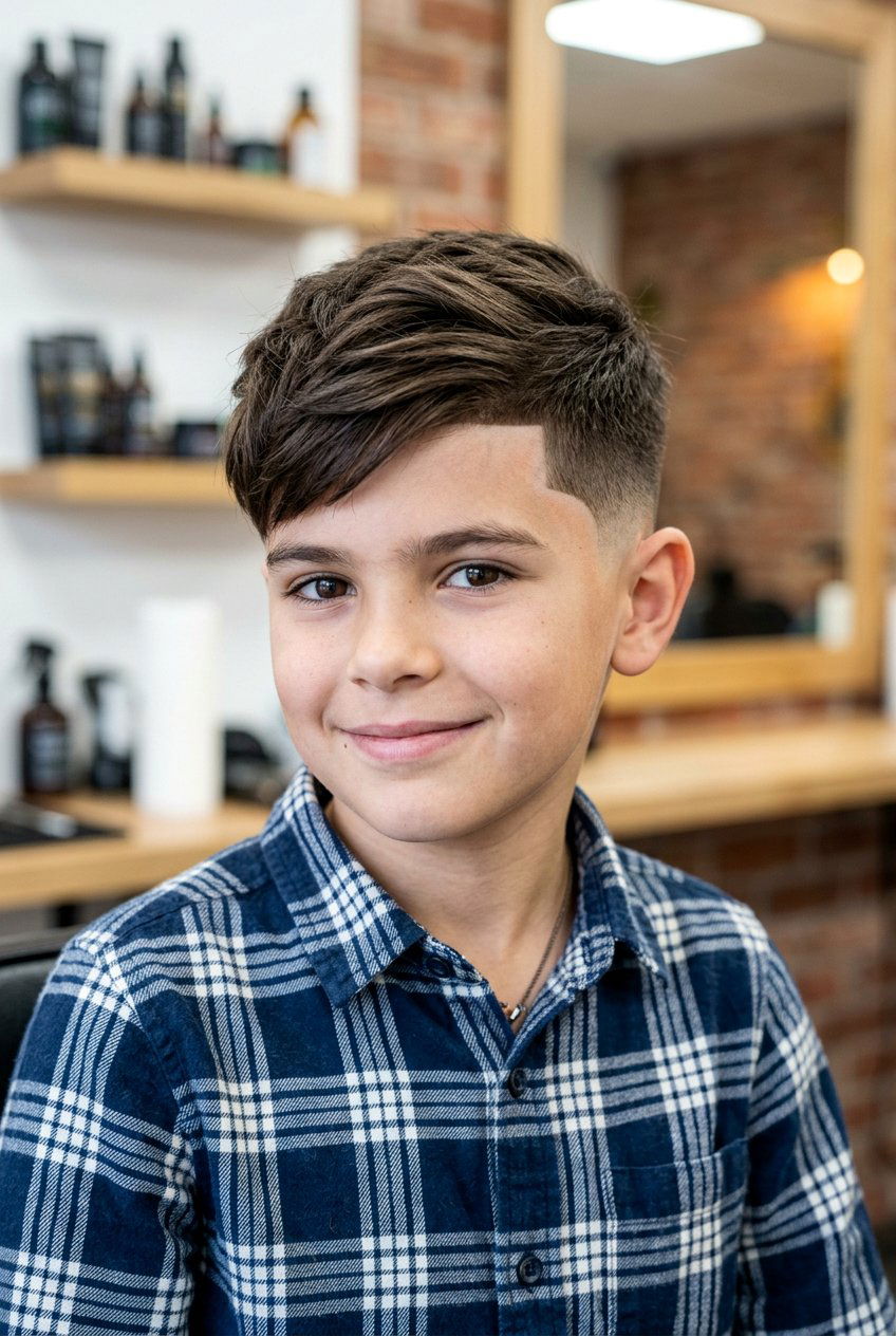Side Swept Fringe With Temp Fade - 20 boys haircut with side swept fringe - 20 boys haircut with side swept fringe
