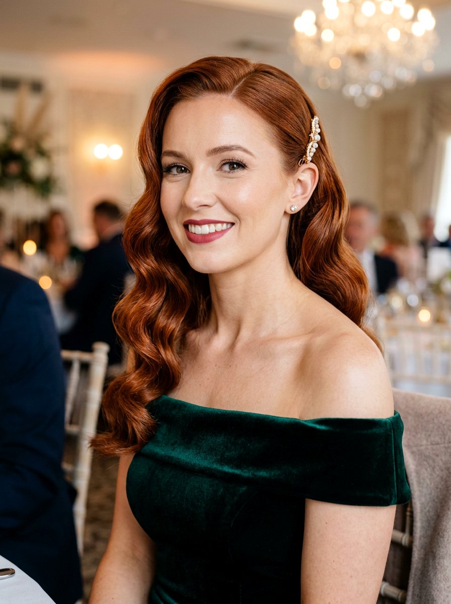 Side Swept Hollywood Waves - 20 wedding hairstyles for garden ceremony - 20 wedding hairstyles for garden ceremony