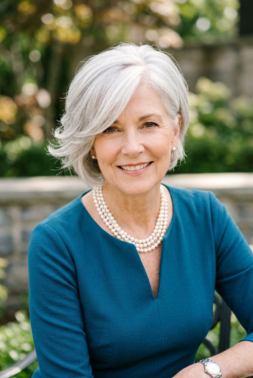 Side Swept Layered Haircut - 20 layered haircut for women over 60 with thin hair - 20 layered haircut for women over 60 with thin hair