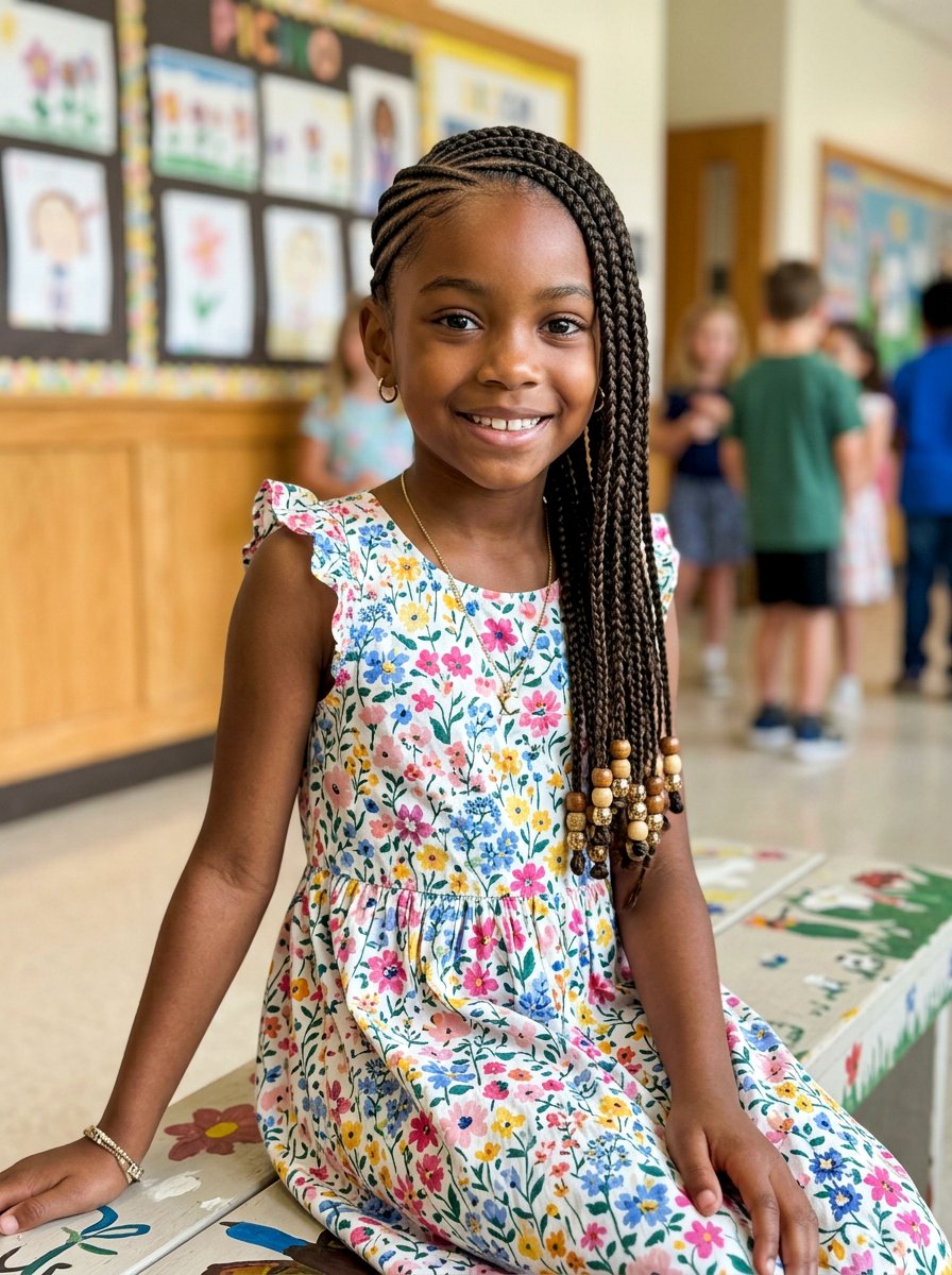Side Swept Lemonade Braids Picture Day - 20 picture day braids for black girls - 20 picture day braids for black girls