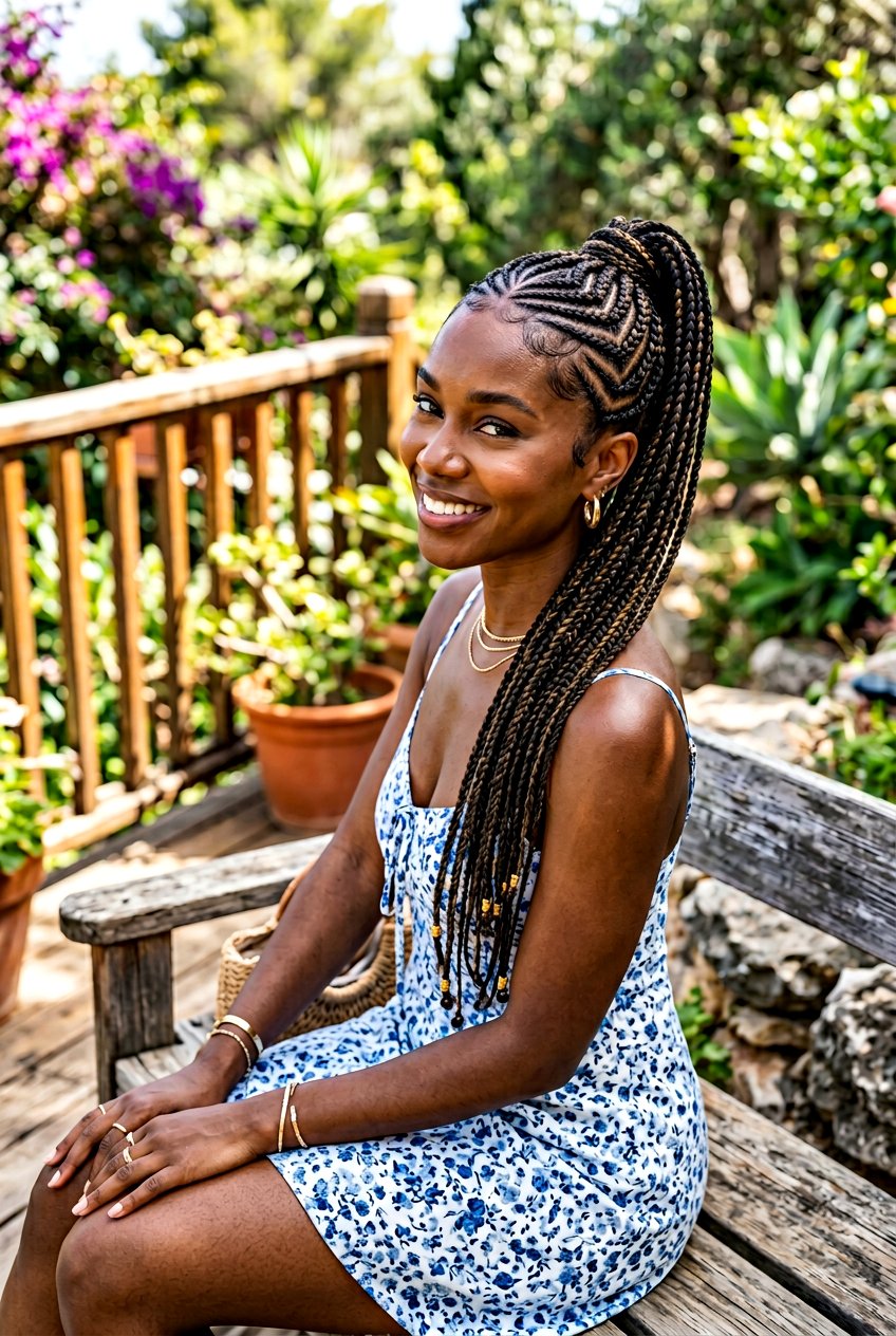 Side Swept Lemonade Braids Ponytail - 20 lemonade braids into ponytail - 20 lemonade braids into ponytail
