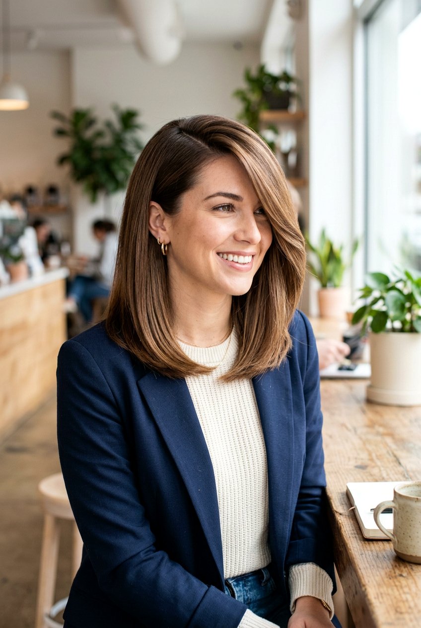 Side Swept Lob Haircut - 20 salon haircut ideas for short hair - 20 salon haircut ideas for short hair