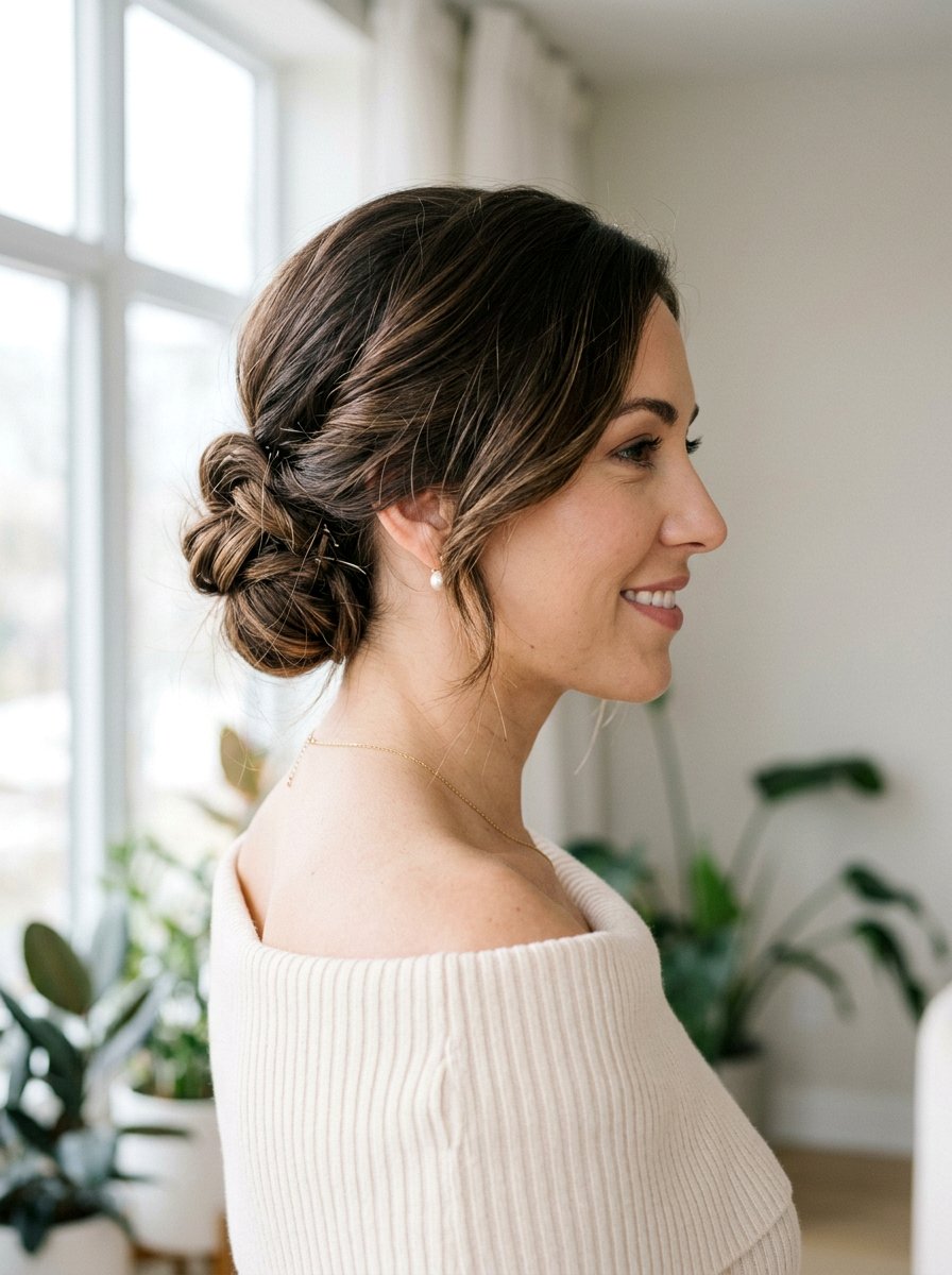 Side Swept Low Bun - 20 office hair ideas for women - 20 office hair ideas for women