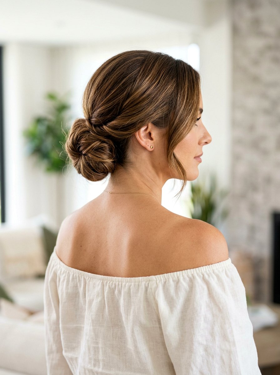 Side Swept Low Bun - 20 classy low bun hairstyle ideas - 20 classy low bun hairstyle ideas