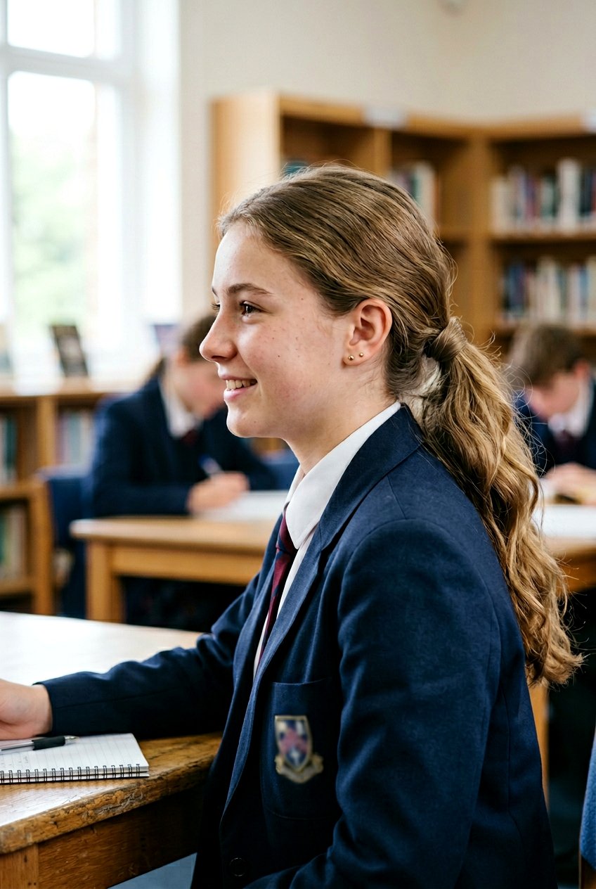 Side Swept Low Ponytail - 20 first day of school hairstyles - 20 first day of school hairstyles