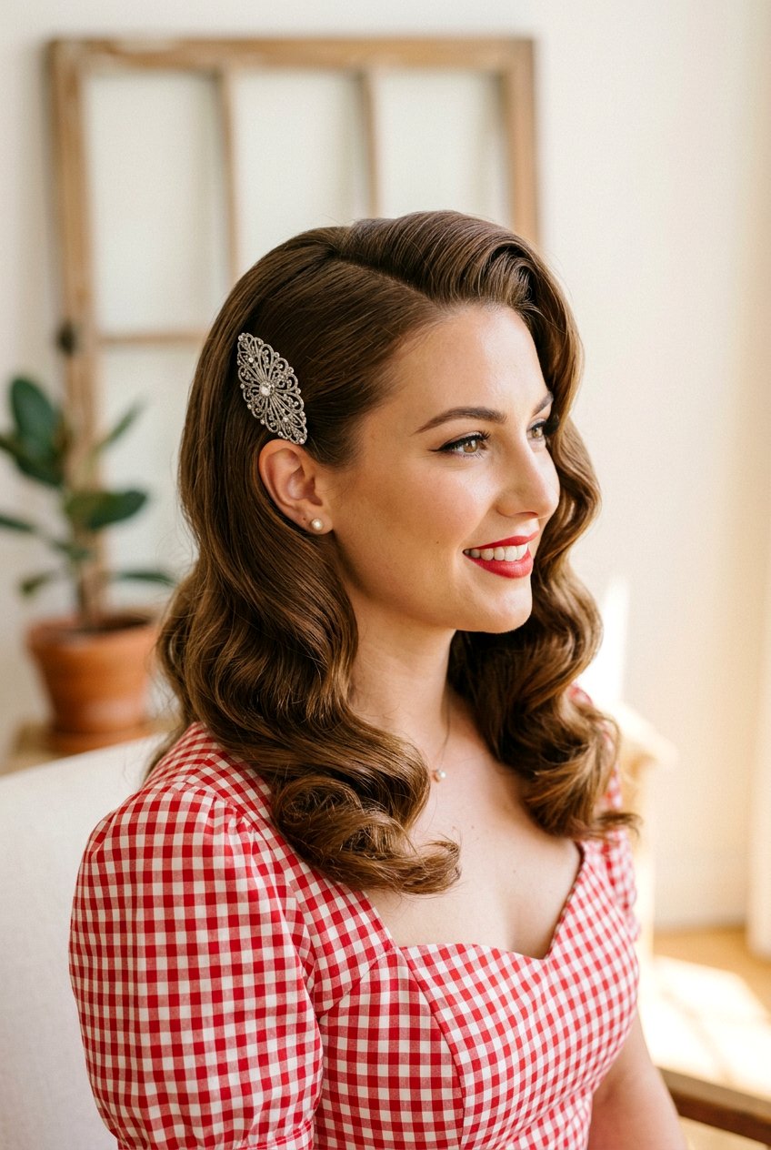 Side Swept Pin Up Waves - 20 country concert waves hairstyle - 20 country concert waves hairstyle