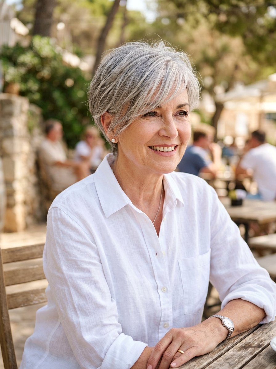 Side Swept Pixie - 20 short textured pixie for women over 60 - 20 short textured pixie for women over 60