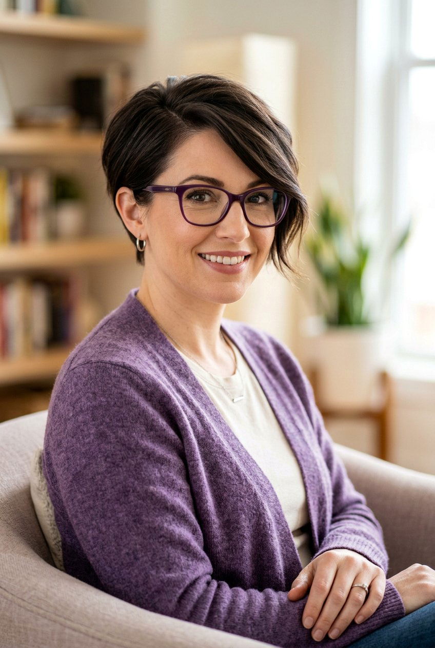 Side Swept Pixie - 20 hairstyles for women with glasses over 50 - 20 hairstyles for women with glasses over 50