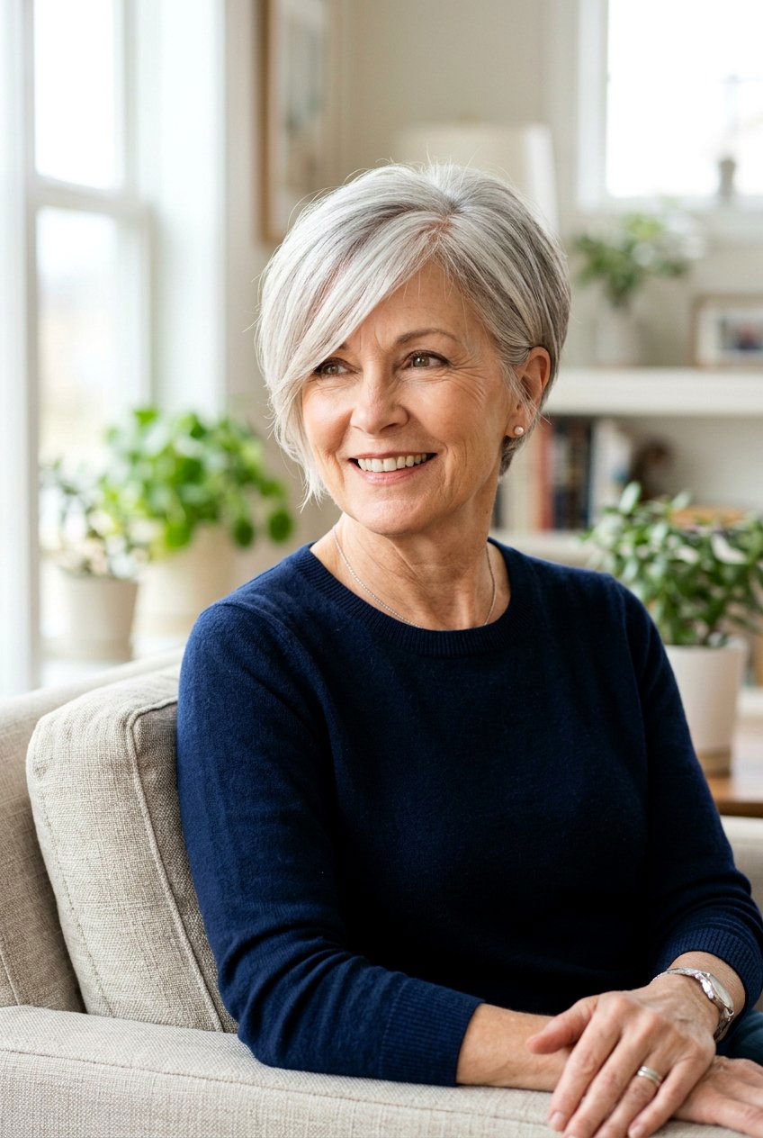 Side Swept Pixie Cut - 20 pixie cuts for older women - 20 pixie cuts for older women