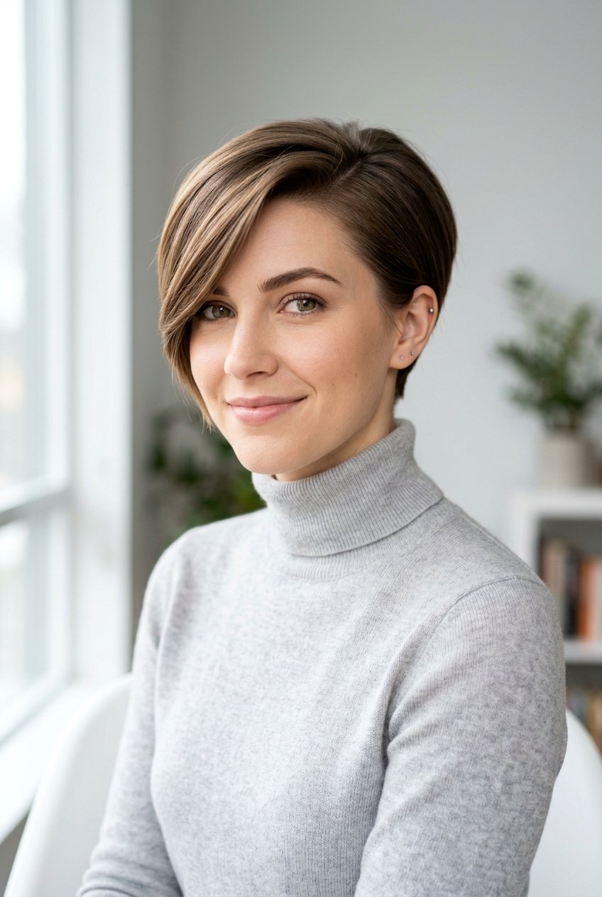 Side Swept Pixie Cut - 20 classy office pixie haircut - 20 classy office pixie haircut
