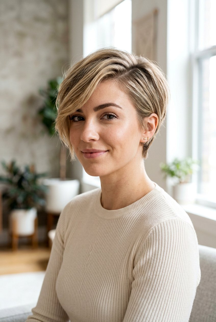 Side Swept Pixie For Heart Face - 20 pixie cut for heart shaped face - 20 pixie cut for heart shaped face
