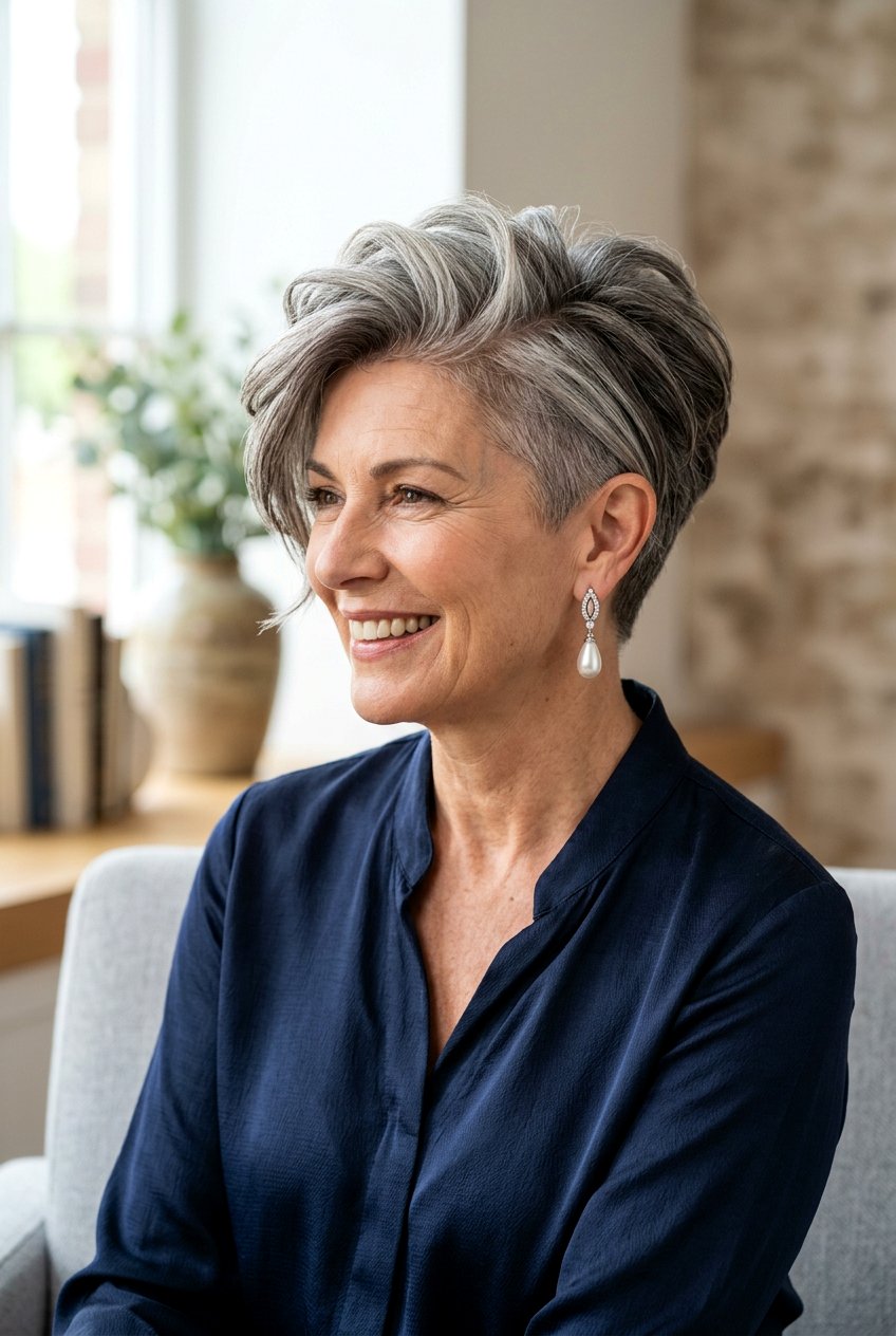 Side Swept Pixie Haircut - 20 best mature women haircut ideas - 20 best mature women haircut ideas