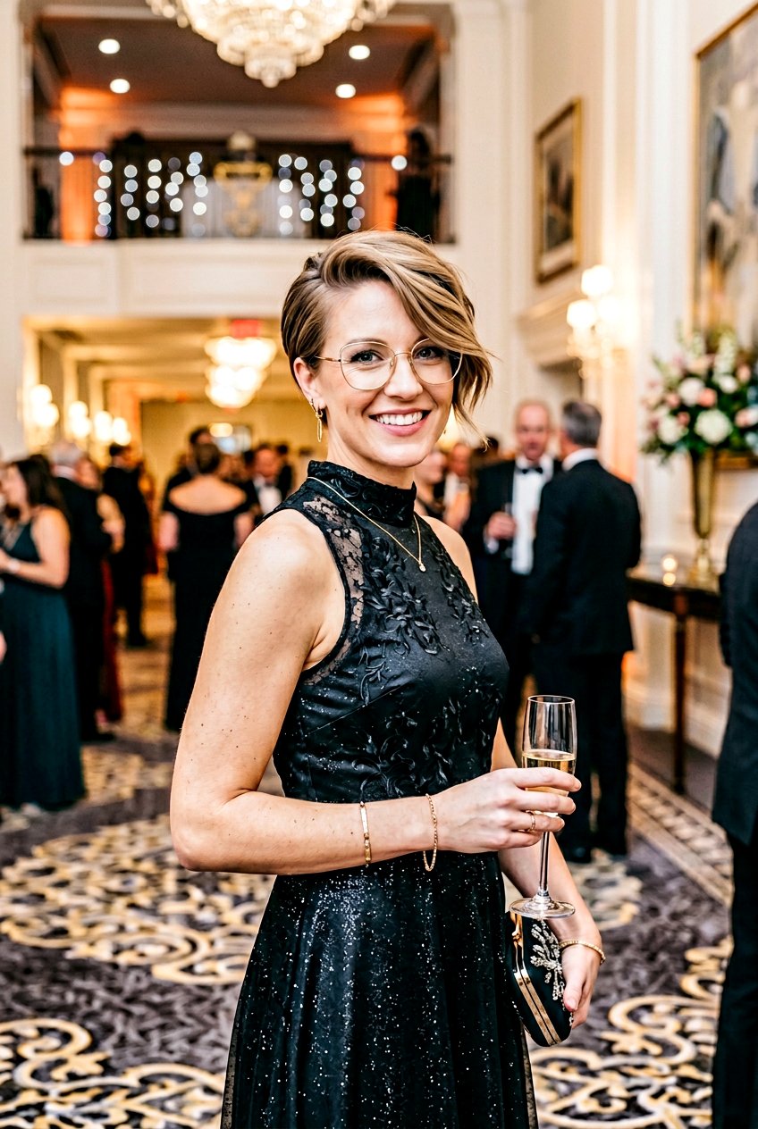 Side Swept Pixie Haircut - 20 elegant pixie for mature women with glasses - 20 elegant pixie for mature women with glasses