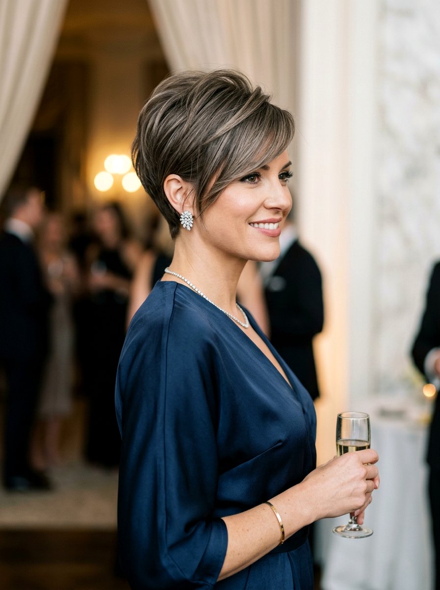 Side Swept Pixie With Crown Volume - 20 pixie cut with volume at crown - 20 pixie cut with volume at crown