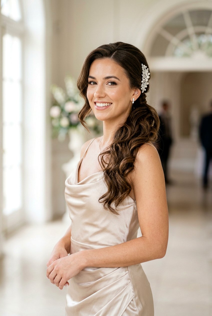 Side Swept Ponytail - 20 chic ponytail for mother of the bride - 20 chic ponytail for mother of the bride