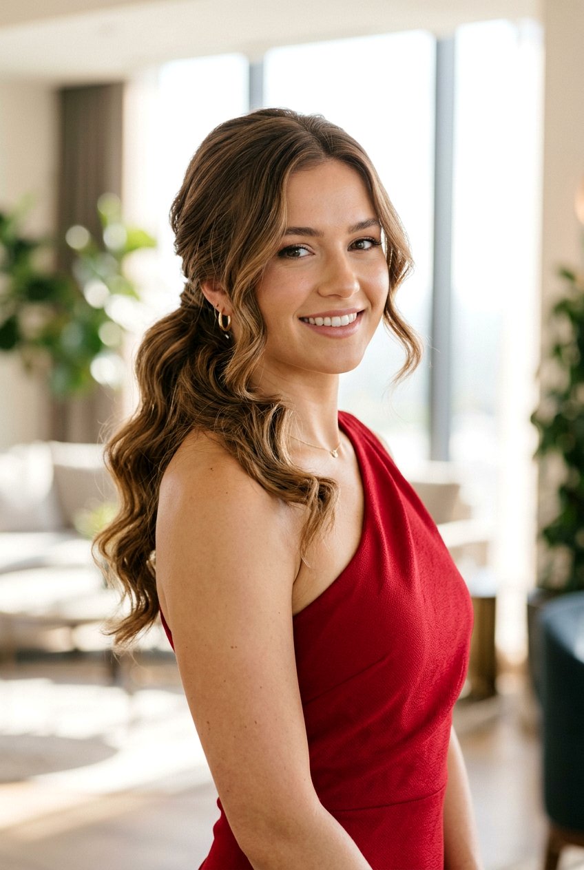 Side Swept Ponytail With Soft Waves - 20 cocktail ponytail with soft waves - 20 cocktail ponytail with soft waves