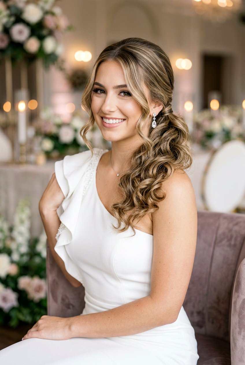 Side Swept Ponytail for Prom - 20 prom ponytail hairstyles - 20 prom ponytail hairstyles