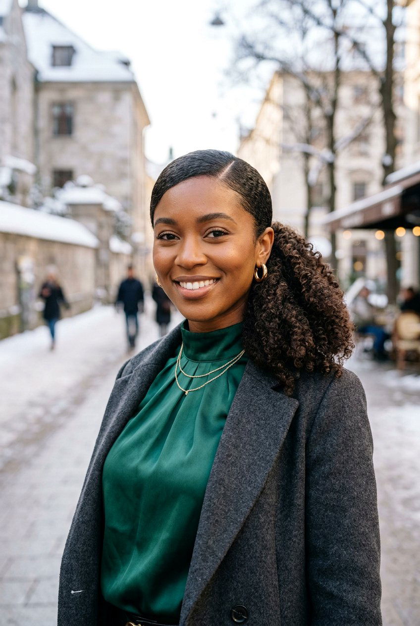 Side Swept Puff Ponytail - 20 natural puff ponytail hairstyle - 20 natural puff ponytail hairstyle