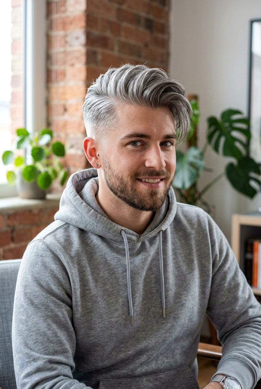Side Swept Quiff - 20 mens haircut for salt and pepper hair - 20 men’s haircut for salt and pepper hair