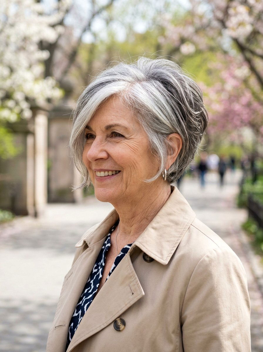 Side Swept Short Layered Cut For Older Women - 20 side swept hairstyle for older women - 20 side swept hairstyle for older women