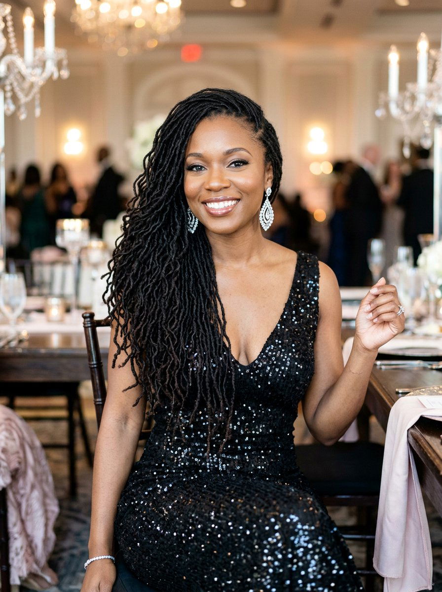 Side Swept Sisterlocks - 20 sisterlocks hairstyle ideas