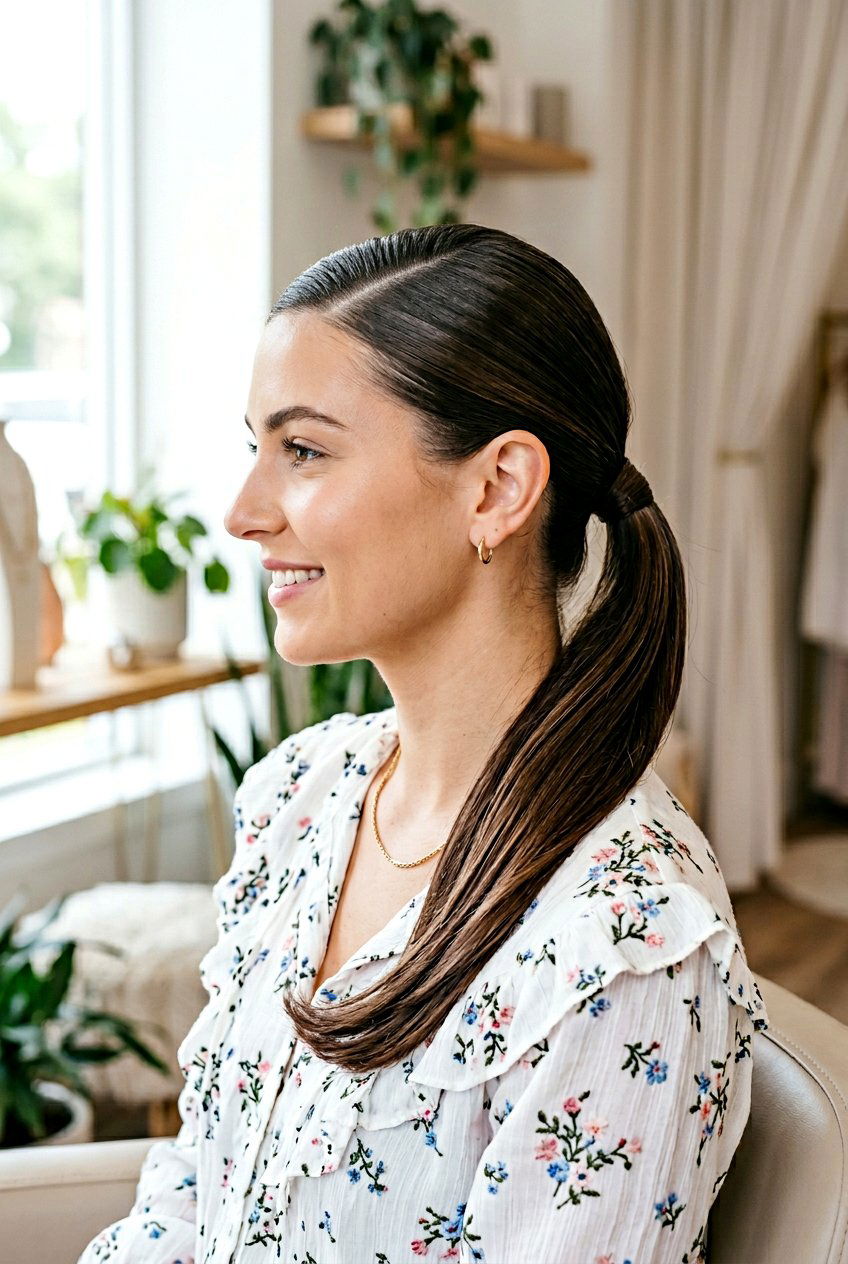 Side Swept Slick Ponytail - 20 clean girl slick ponytail - 20 clean girl slick ponytail
