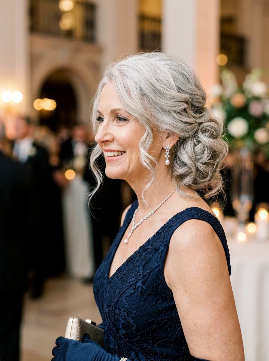 Side Swept Soft Curl Updo For Older Women - 20 side swept hairstyle for older women - 20 side swept hairstyle for older women