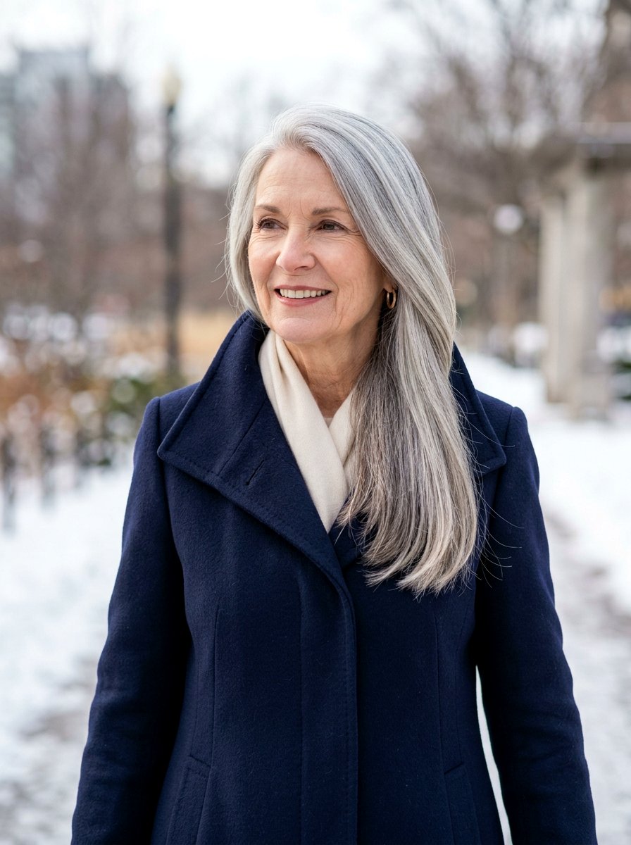 Side Swept Straight Long Hair For Older Women - 20 side swept hairstyle for older women - 20 side swept hairstyle for older women