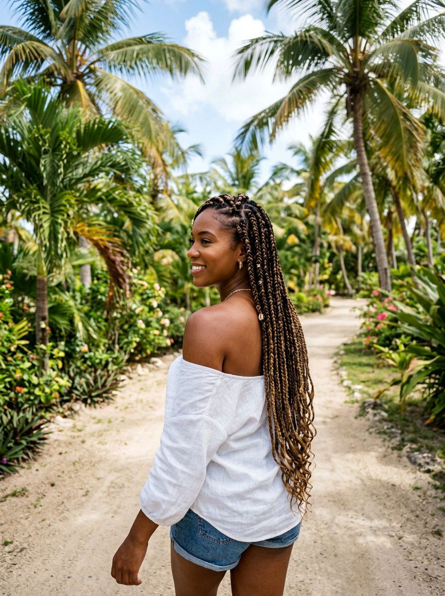 Side Swept Tropical Braids - 20 tropical braid hairstyle - 20 tropical braid hairstyle