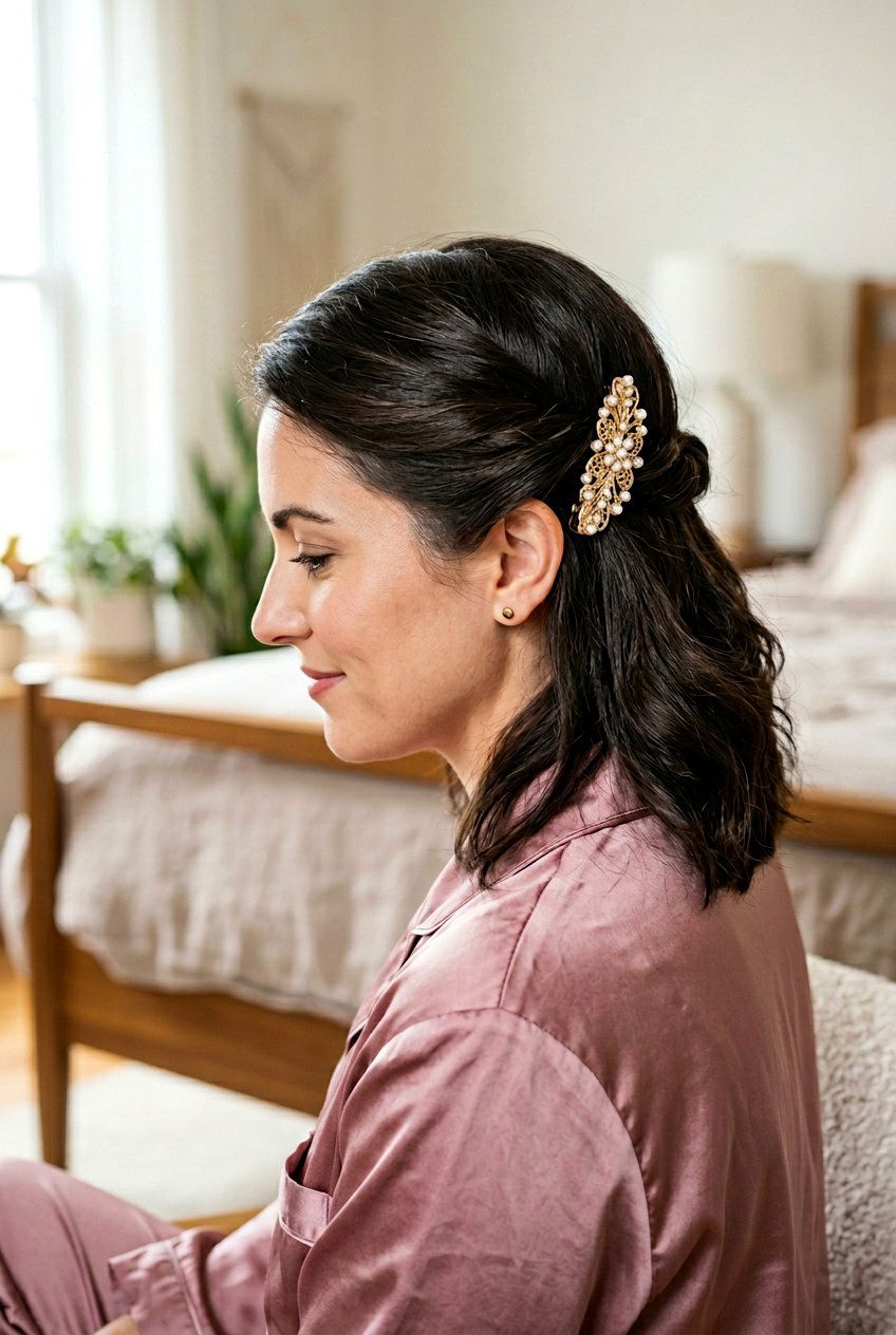 Side Swept Twist Clip - 20 overnight claw clip hairstyle - 20 overnight claw clip hairstyle