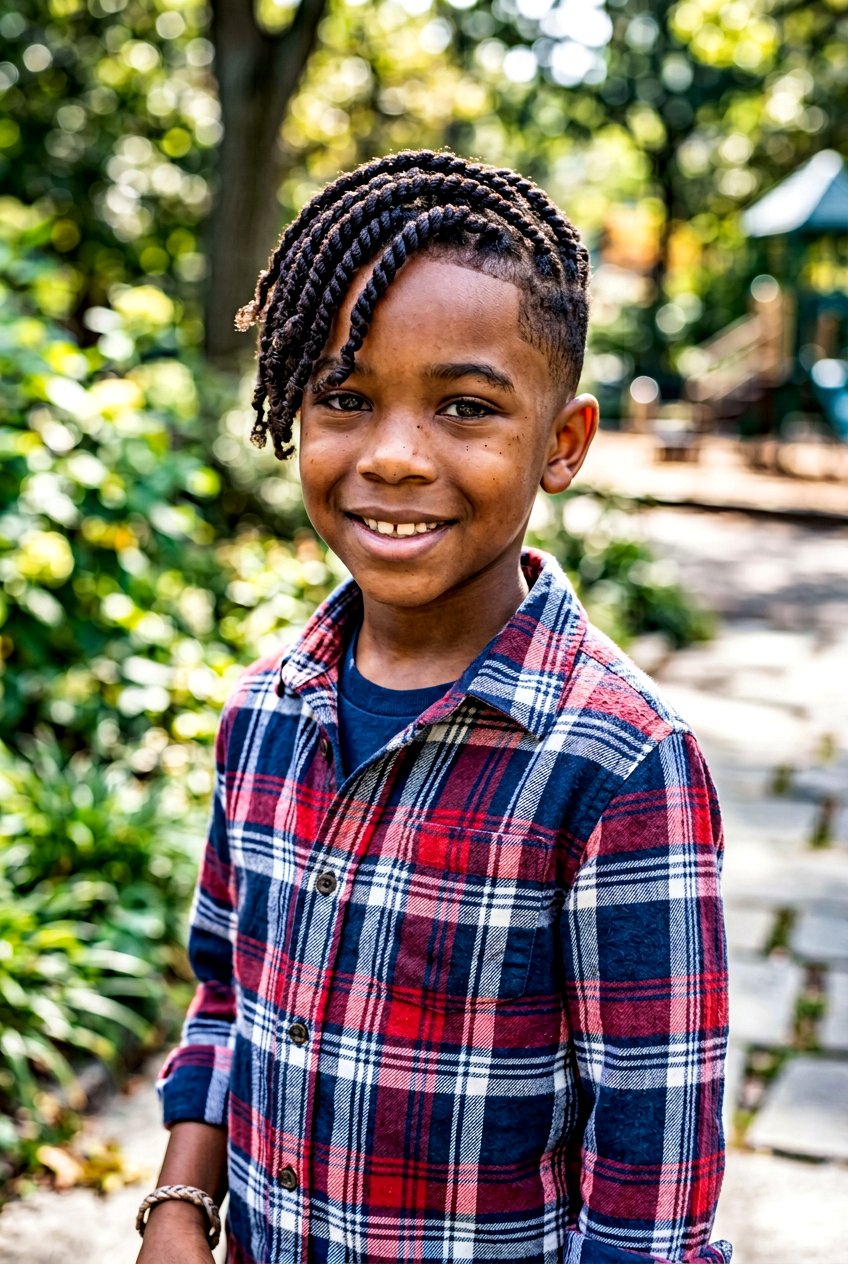 Side Swept Twists For Boys - 20 baby boy twist hairstyles - 20 baby boy twist hairstyles