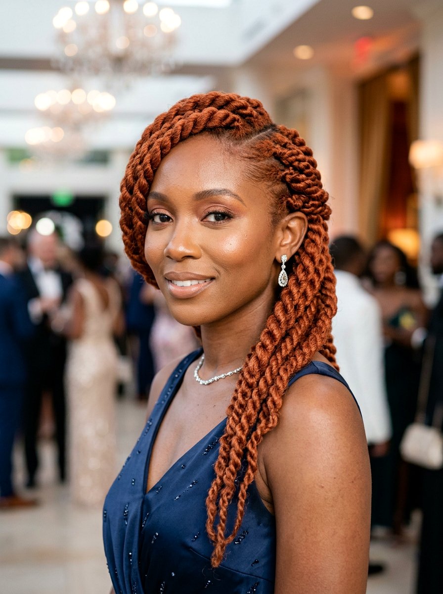 Side Swept Twists - 20 overnight twists for wavy hair - 20 overnight twists for wavy hair