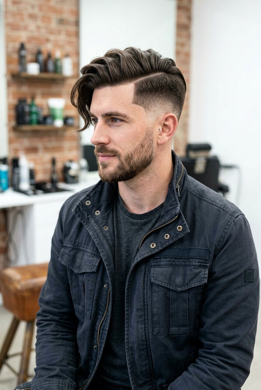 Side Swept Undercut - 20 mens haircut for longer face shape - 20 men’s haircut for longer face shape