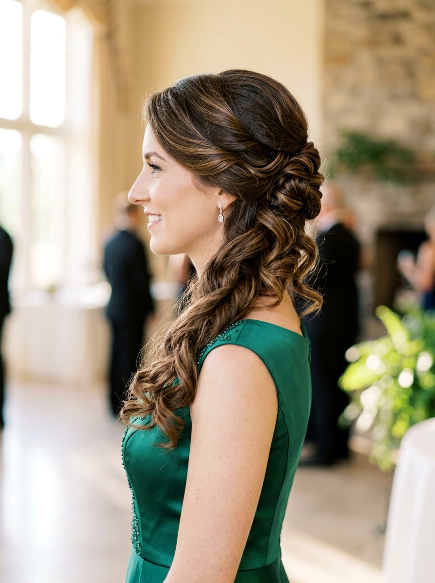 Side Swept Updo - 20 soft glam hairstyle for mature women - 20 soft glam hairstyle for mature women