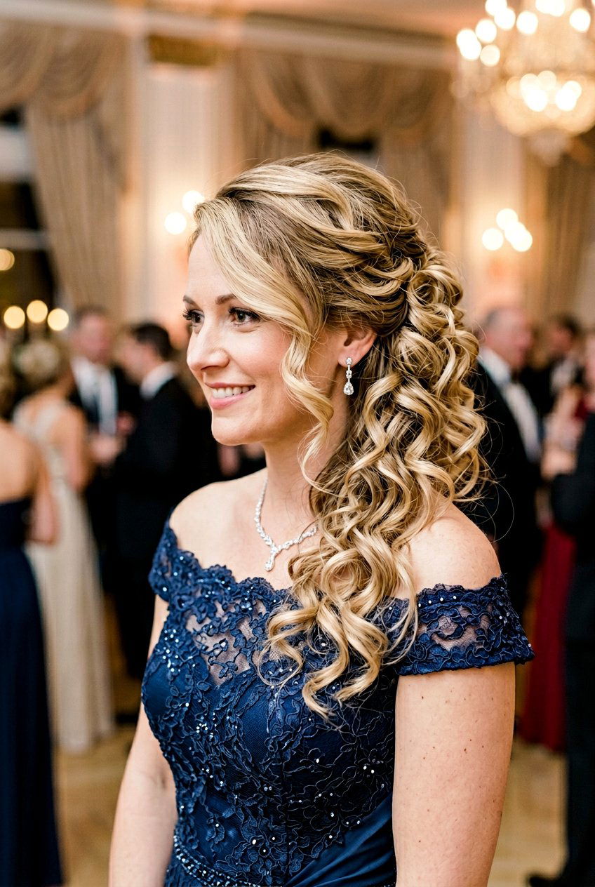 Side Swept Updo with Curls - 20 sweet 16 hairstyles - 20 sweet 16 hairstyles