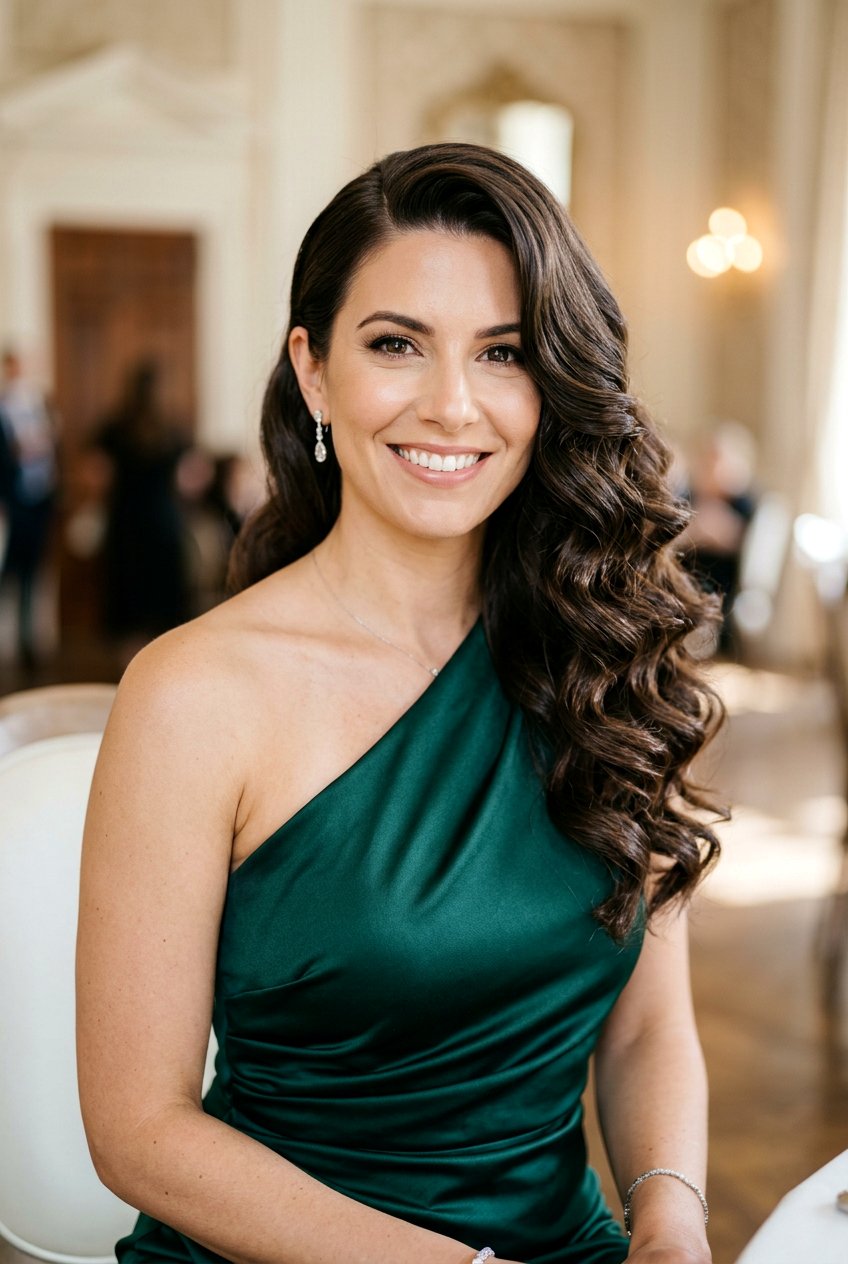 Side Swept Waves - 20 mature women wedding guest hairstyle ideas - 20 mature women wedding guest hairstyle ideas