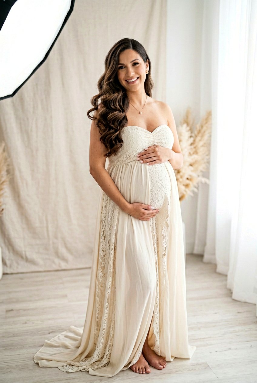 Side Swept Waves Maternity Photos - 20 maternity shoot waves hairstyle - 20 maternity shoot waves hairstyle