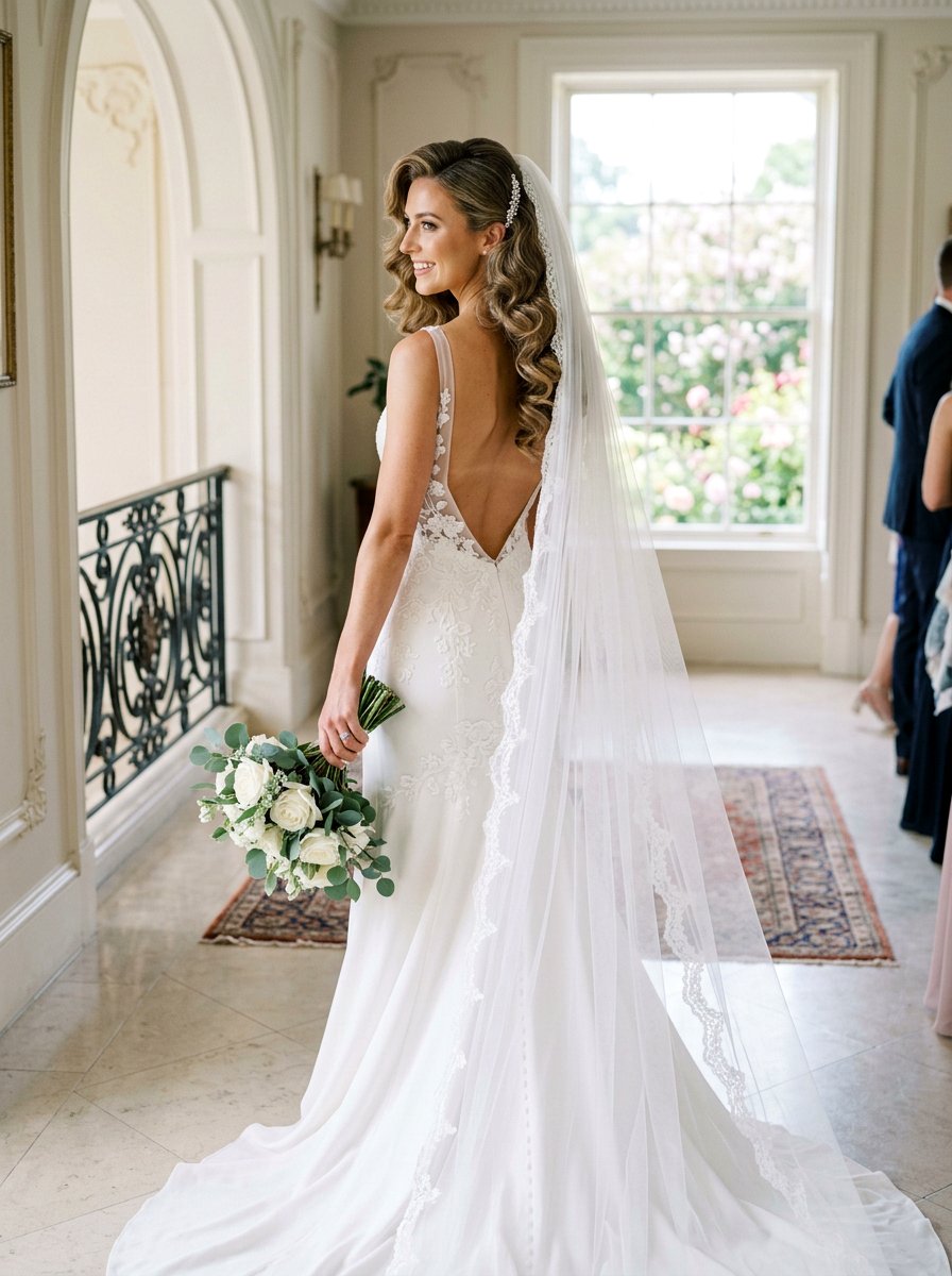 Side Swept Wedding Curls Veil - 20 wedding hairstyles with soft curls and veil - 20 wedding hairstyles with soft curls and veil