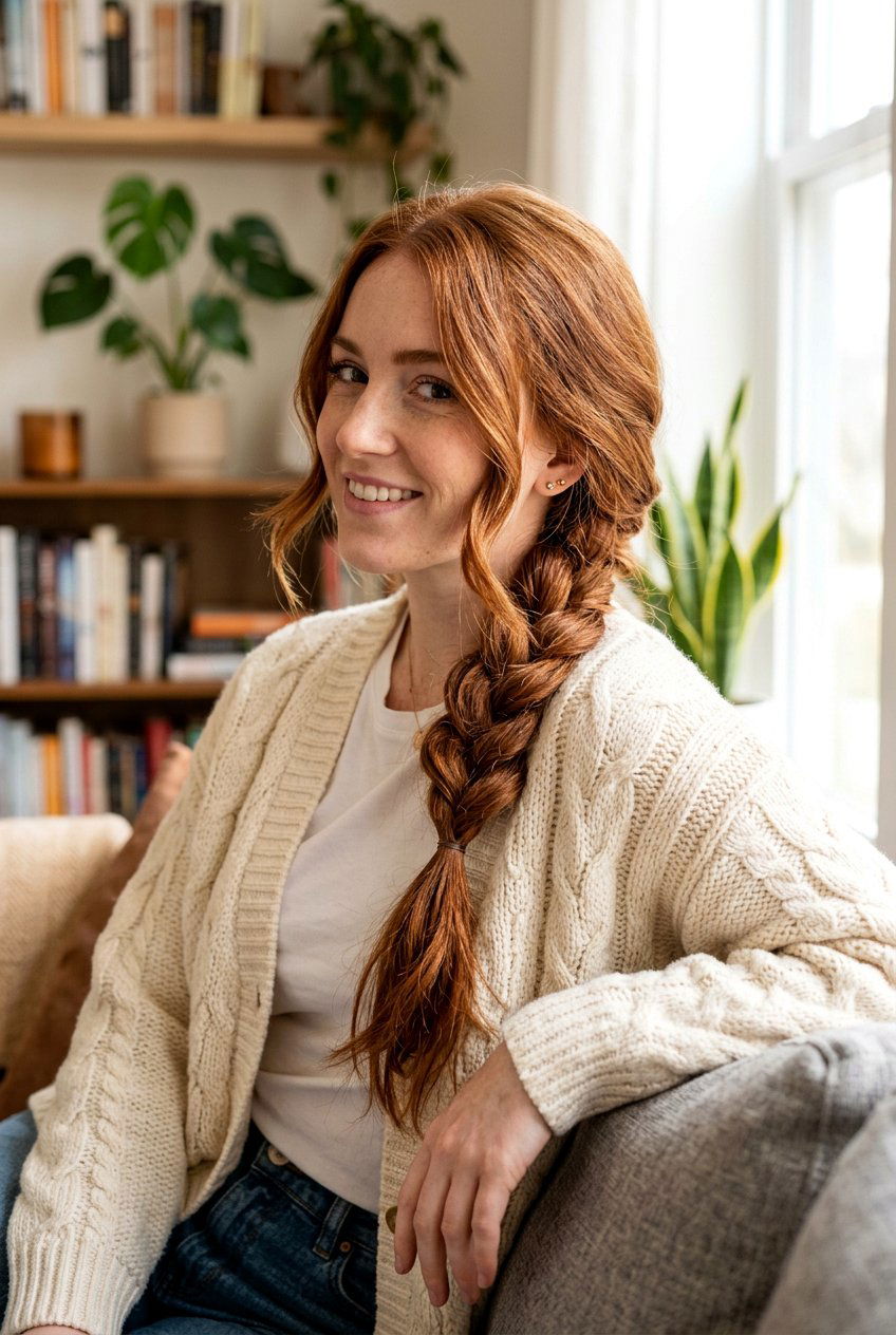 Side Three Strand Braid - 20 road trip hairstyle for long layers - 20 road trip hairstyle for long layers