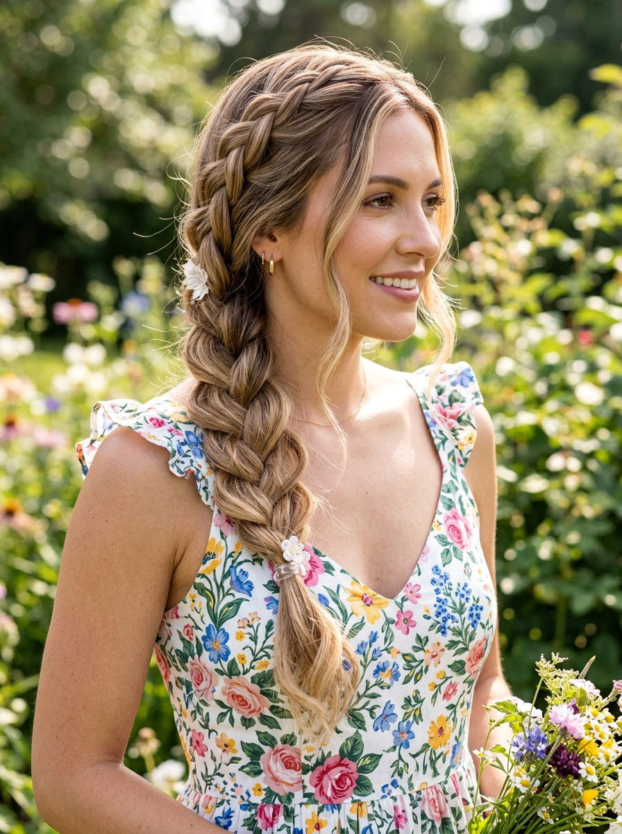 Side Three Strand Braid - 20 lazy heatless hairstyles for mornings - 20 lazy heatless hairstyles for mornings