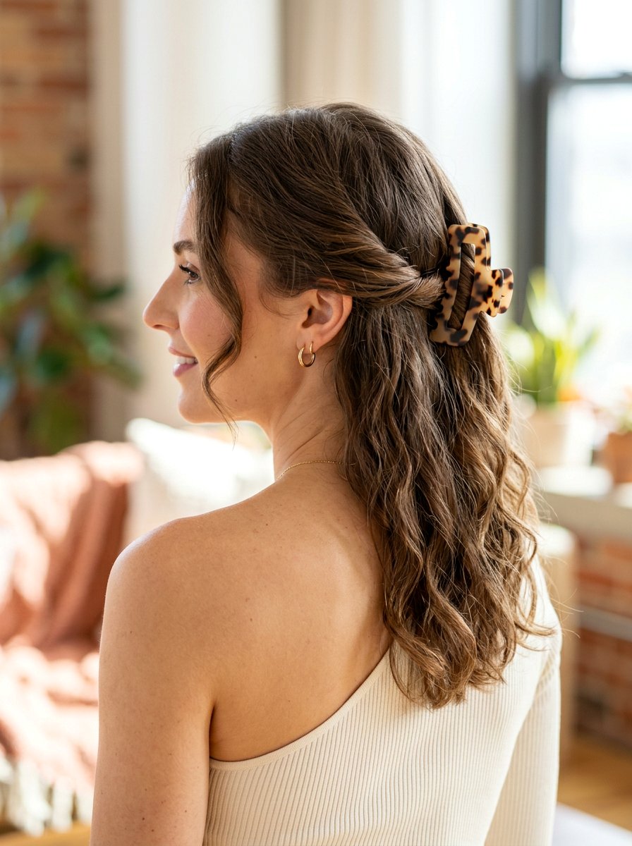 Side Twist Claw Clip - 20 sleek claw clip twist hairstyle - 20 sleek claw clip twist hairstyle