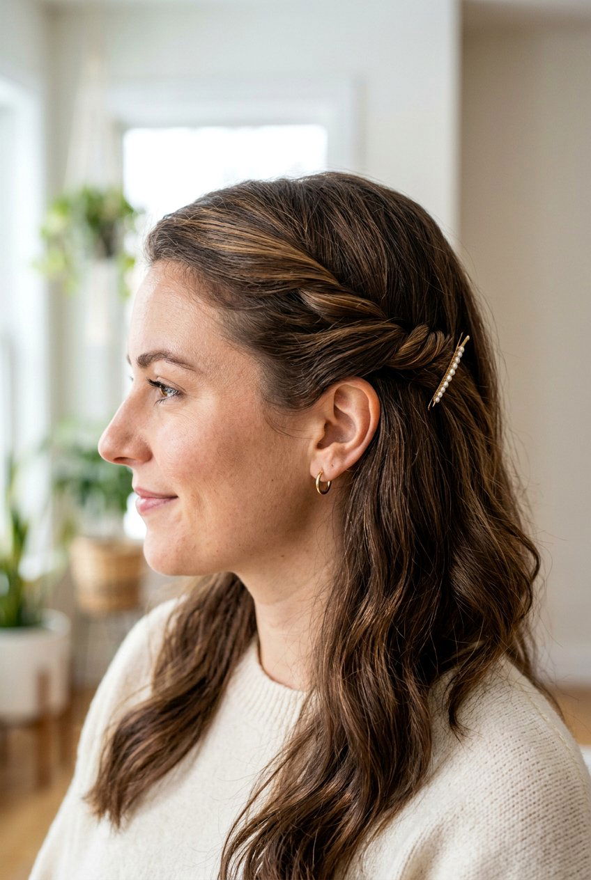 Side Twist - 20 easy hairstyles for medium hair - 20 easy hairstyles for medium hair