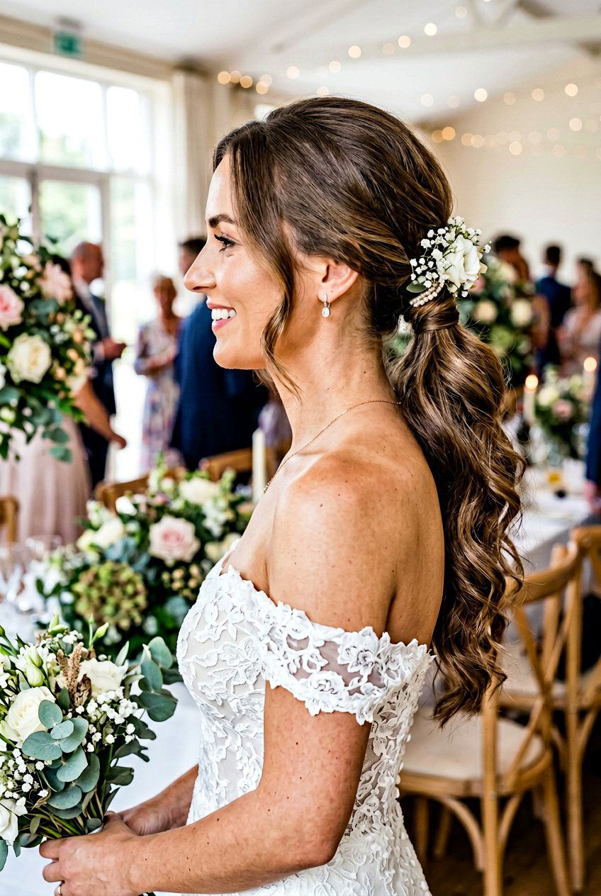 Side Wedding Ponytail With Waves - 20 wedding ponytail with waves - 20 wedding ponytail with waves
