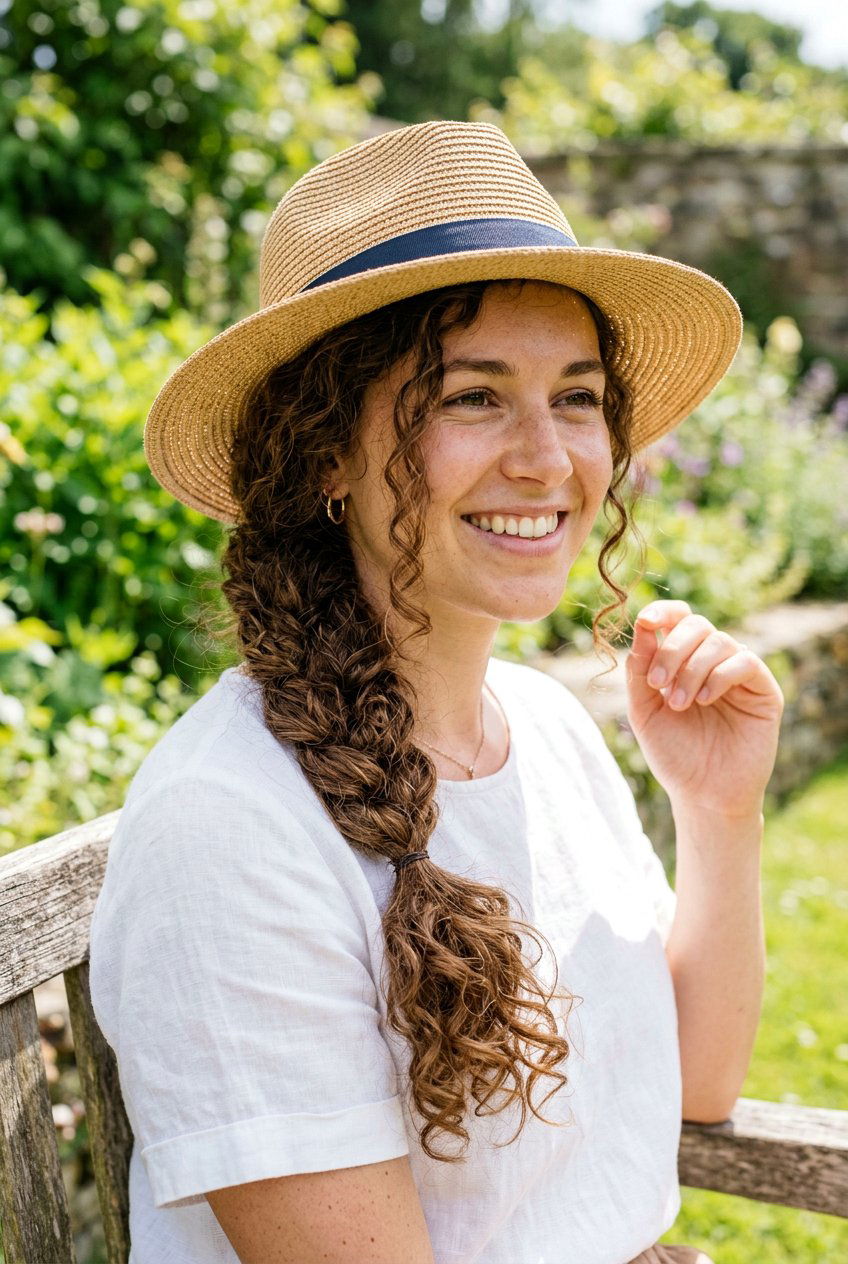 Side braid curly hair - 20 beach hairstyle for curly hair women - 20 beach hairstyle for curly hair women