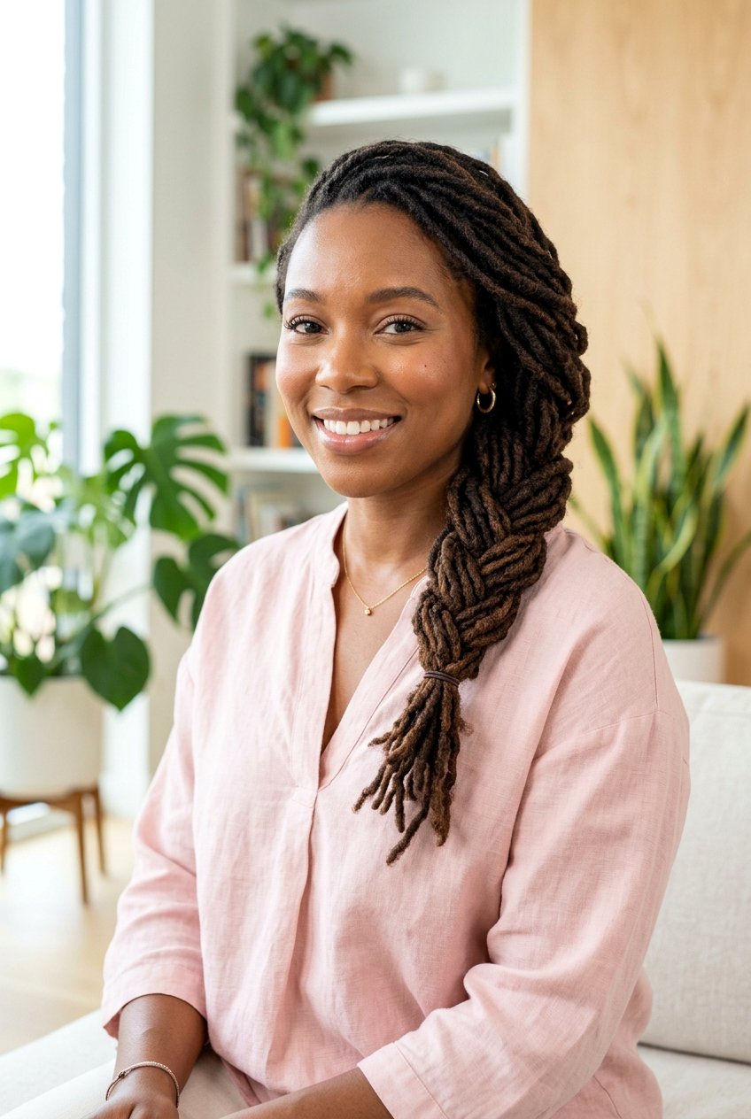 Side braid for locs - 20 braided loc styles for women - 20 braided loc styles for women