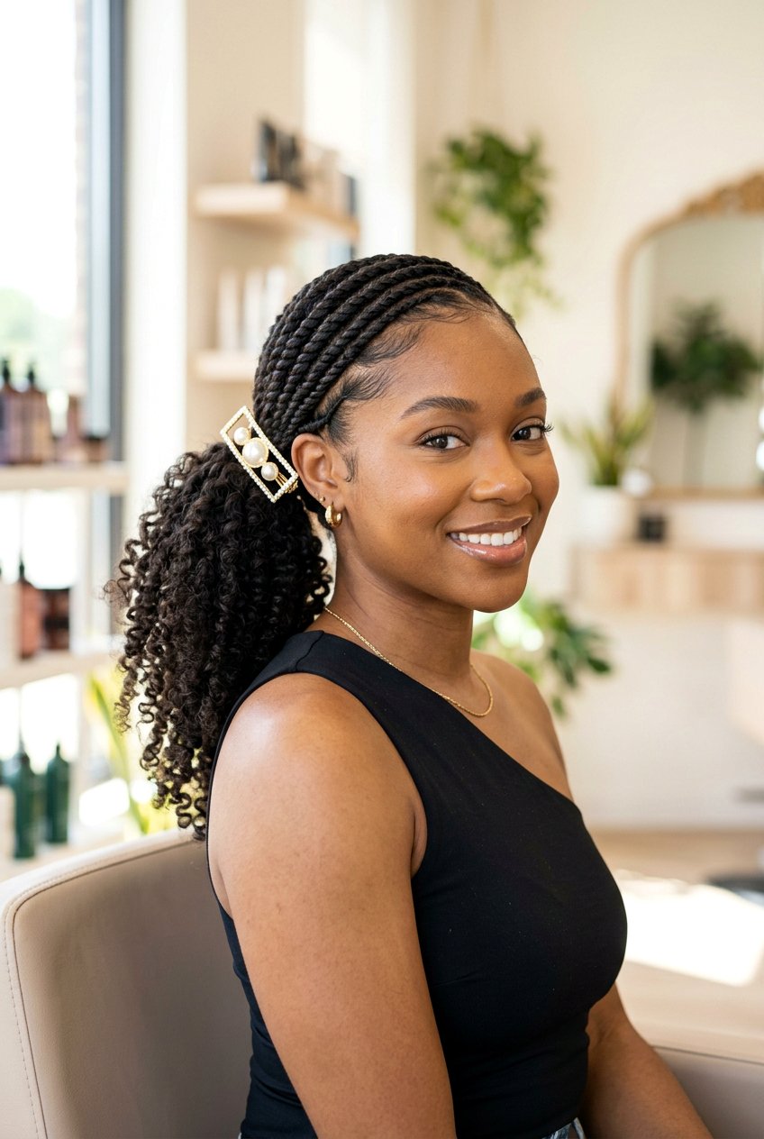 Side flat twist ponytail - 20 flat twists into ponytail - 20 flat twists into ponytail