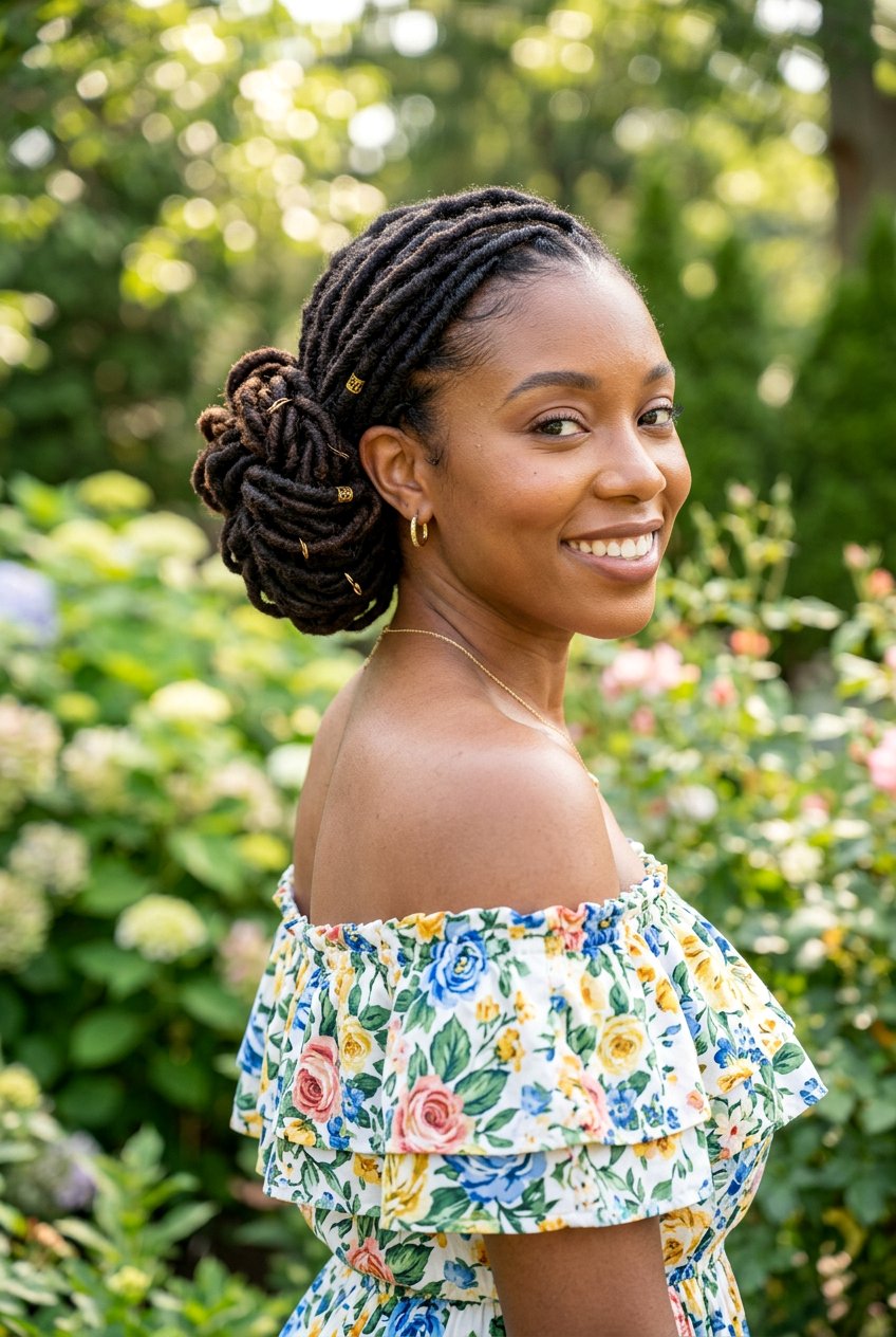 Side loc bun - 20 loc bun hairstyles - 20 loc bun hairstyles