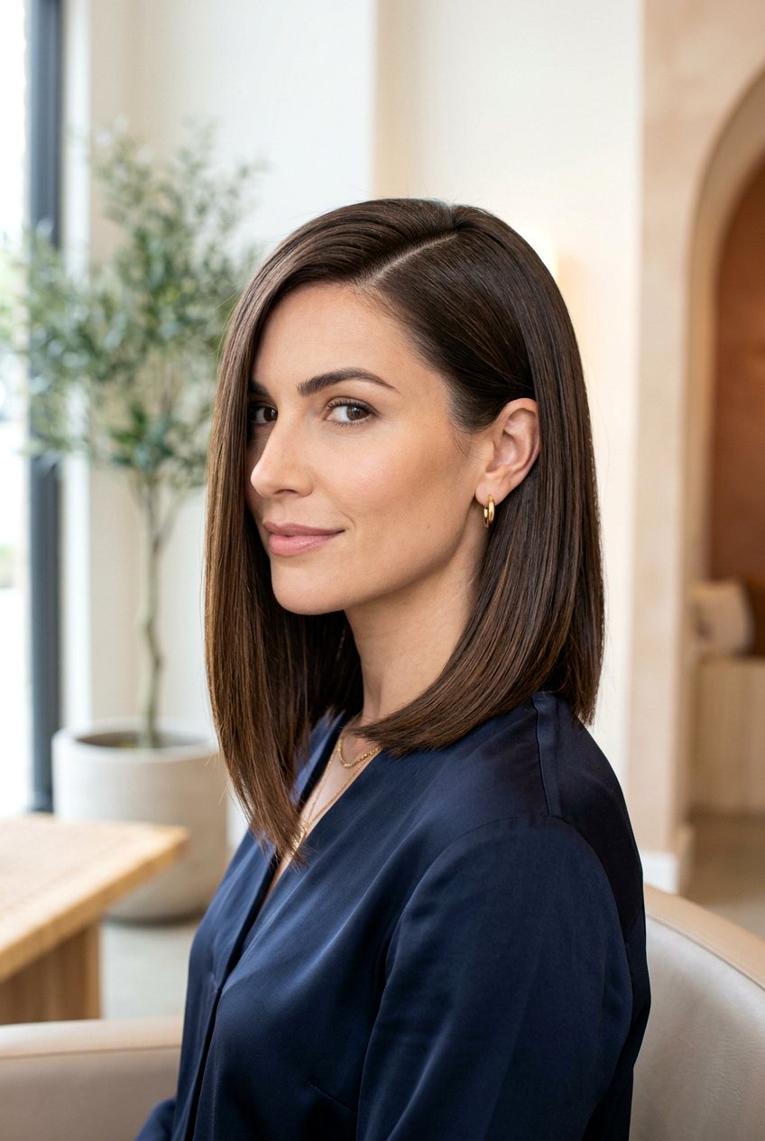 Side part bob - 20 straight hairstyles for medium hair - 20 straight hairstyles for medium hair